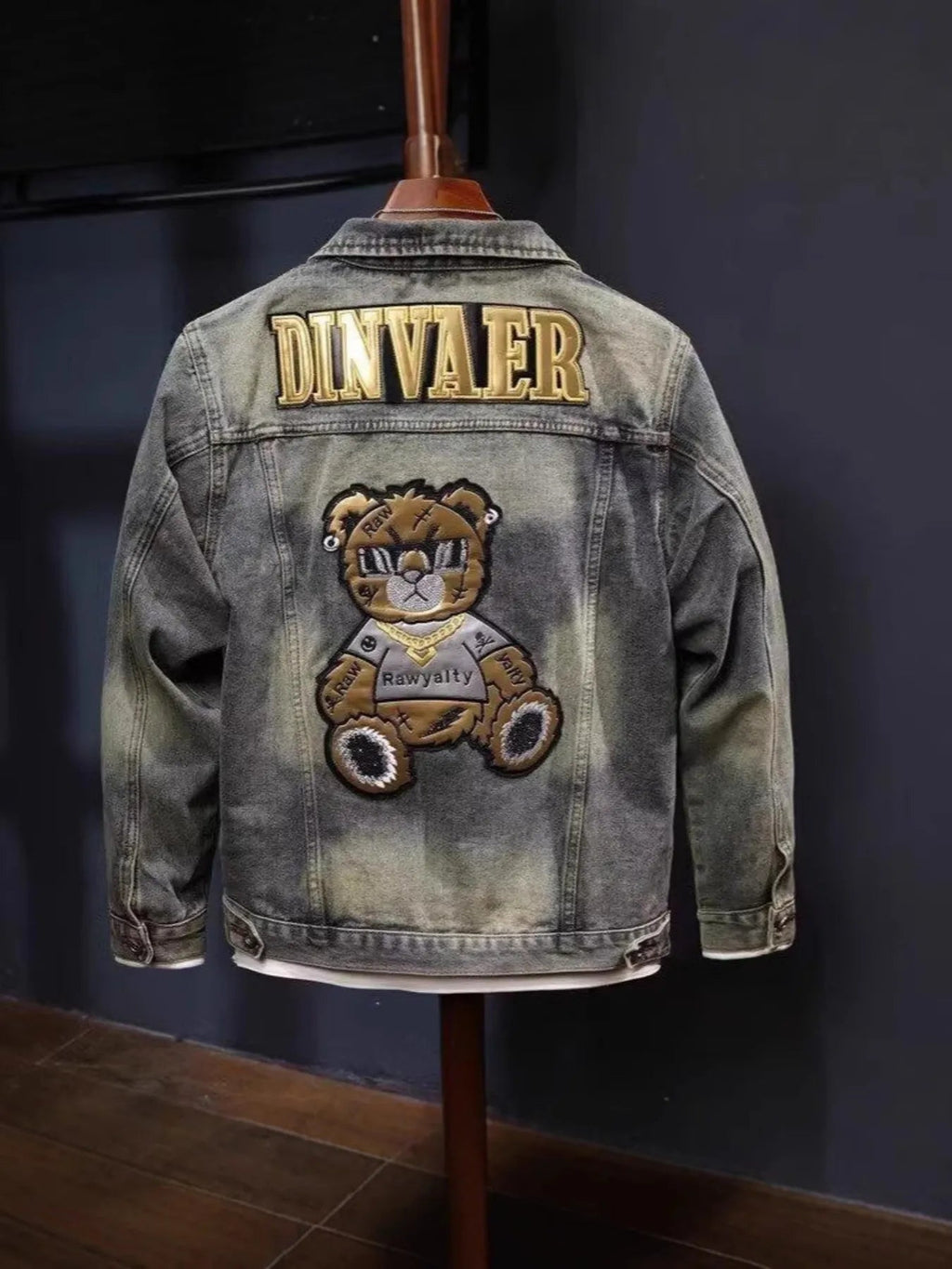 Men's Plus Size Button Up Long Sleeve Denim Jacket